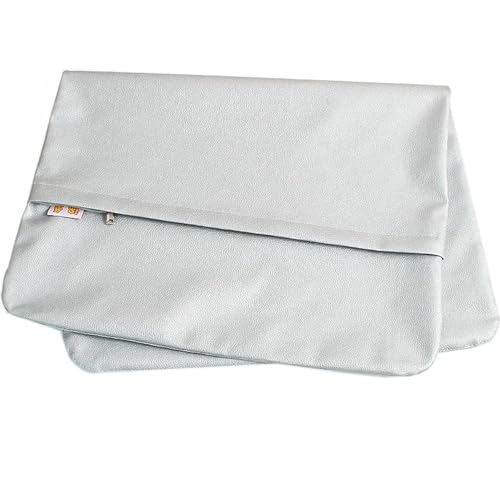 SWJ-swjssb Funda de Cojín de Piel Sintética Impermeable, 50x70/40x80/60x60/80x80, Resistente a Manchas, Funda de Almohada para Interior Exterior Sofá Patio (1 Unidad)(Gris Plata,65x65 cm(1pc))
