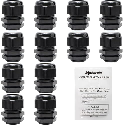 Image of MAKERELE NPT 1 inchCable Glands Wire Gland Connector Waterproof Adjustable with Gaskets