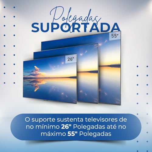 Suporte de TV Articulado Duplo 26 a 55 Polegadas Ajuste Livre Rotação 360° e Ajuste Horizontal 180°