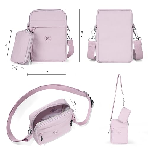 Image of BAG IN Small Crossbody Bag for Women with Detachable Pouch - Multi-Color Travel Shoulder Bag, Light weight Phone Purse with Adjustable Strap