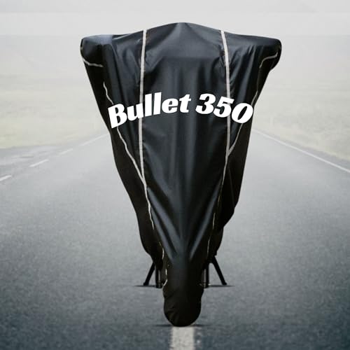 Image of Motorcycle Bike Body Cover for Outdoor Use - Heavy Fabric Water Resistant Two Wheeler Cover with UV, Dust & Rain Protection Compatible for Bullet 350