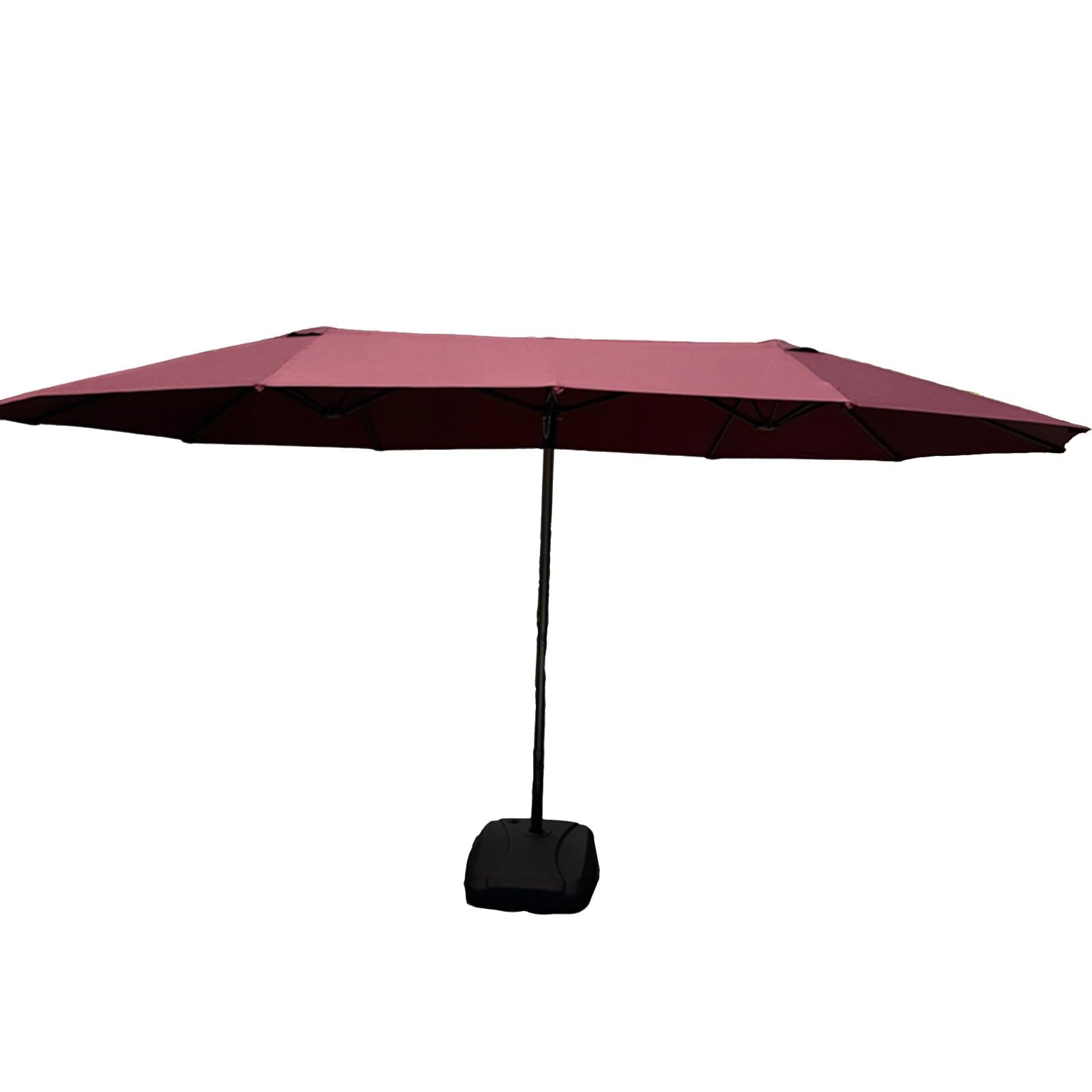 Bardzo duży prostokątny parasol ogrodowy, 455 x 265 cm, blokada UV i wodoodporny parasol tarasowy, składana konstrukcja, idealny do grilla, kawiarni, balkonu, ogrodu (czarny)