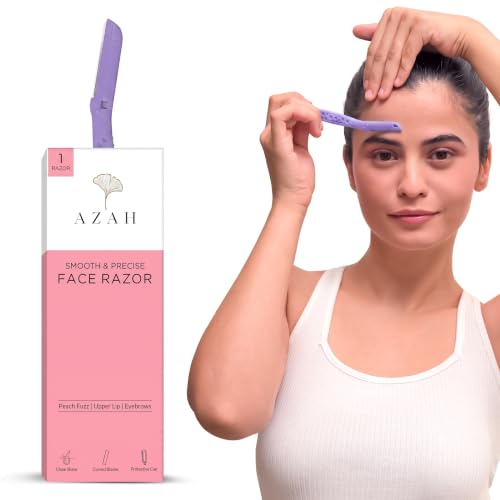 Image of Azah Face Razor for Woman [Pack of 1] | Instant & Painless Facial Razors for Women Facial Hair | Perfect for Eyebrows, Upper Lip & Chin | Ideal for All skin Types