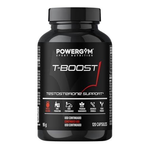 POWERGYM | Tboost 120 Cápsulas Potenciador muscular natural, mejora el crecimiento y recuperación muscular – Formula con tribulus terrestris, magnesio, zinc y vitamina B6