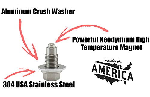 Votex - Made In Usa - M12 X 1.25Mm Stainless Steel Neodymium Magnetic Engine Oil Drain Plug - Part Number Dp006 #TOP1