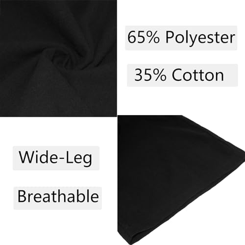 Nuofengkudu Black Wide Leg Trousers for Women 2XL - Image 6