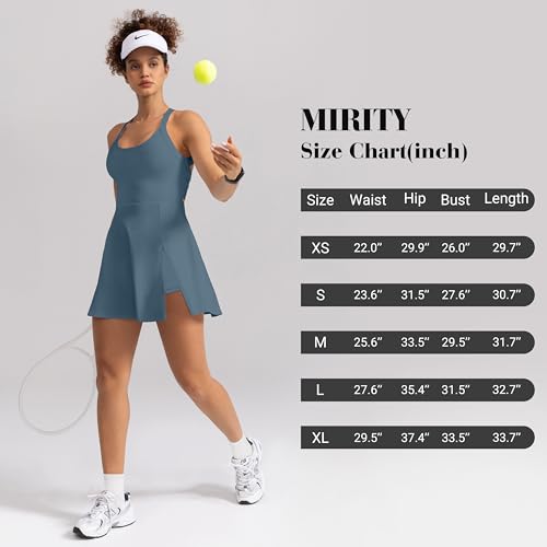 Image of MIRITY Womens Activewear Tennis Dress - Built in Shorts with Pockets and Bra Golf Athletic Workout Dresses