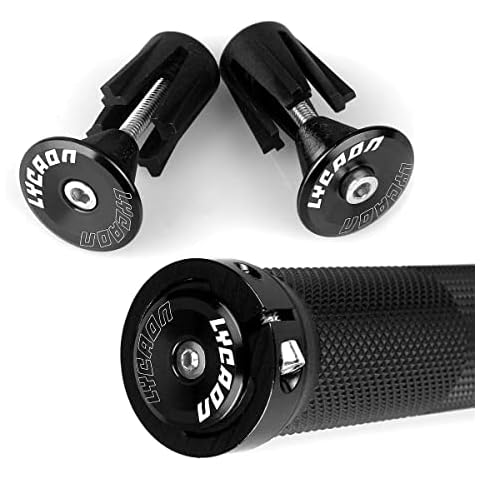 LYCAON Bike Lenker Griffe, rutschfeste Gummi Fahrrad Griff Griff mit Aluminium Lock Cover