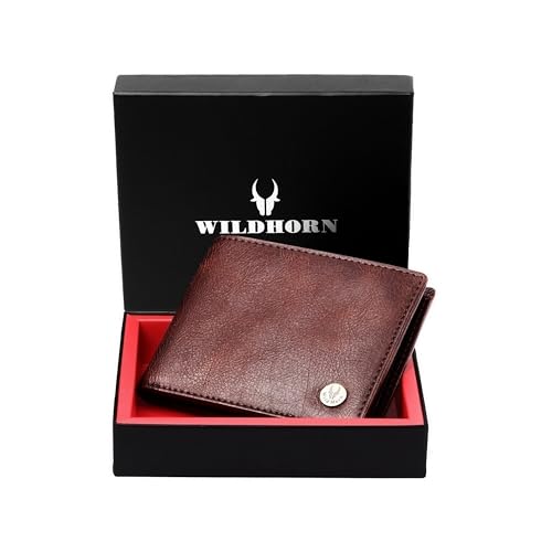 WildHorn Leather Wallet for Men I Ultra Strong Stitching I 6 Credit Card Slots I 2 Currency Compartments I 1 Coin Pocket