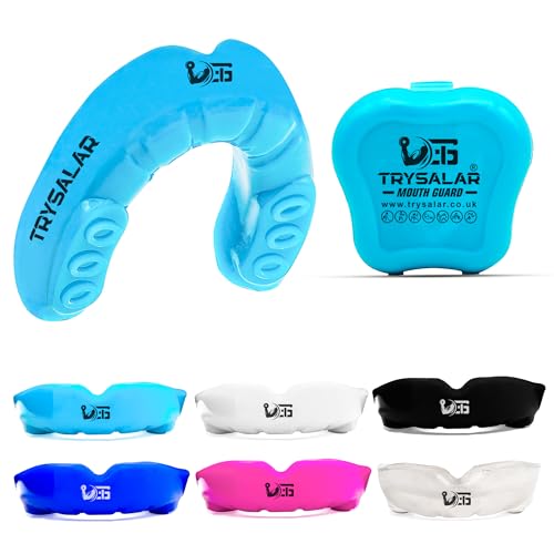 TrySalar Mundschutz für Boxen, Herren, Erwachsene, Jugendliche, Junior, formbar, Rughby, Sport, schmale Passform, zum Kochen und Beißen, Zahnfleischschutz mit Box, MMA, Hockey, Basketball, Muay