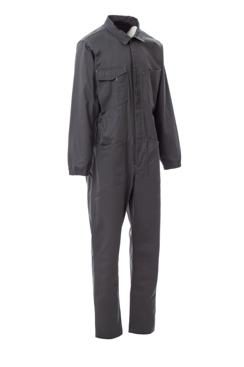 Tuta Lavoro Taglie Forti Uomo Cotone Sanforizzato Meccanico Fino 6XL Alta Resistenza (4XL, GRIGIO)