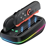 LVFAN Switch 2用 Joycon 充電スタンド 2台同時 switch 2 ジョイコン 充電ドック 収納ホルダー 9種のRGBライトモード搭載 LEDライト付き USB-Cケーブル付き for nintendo スイッチ2対応 ブラック