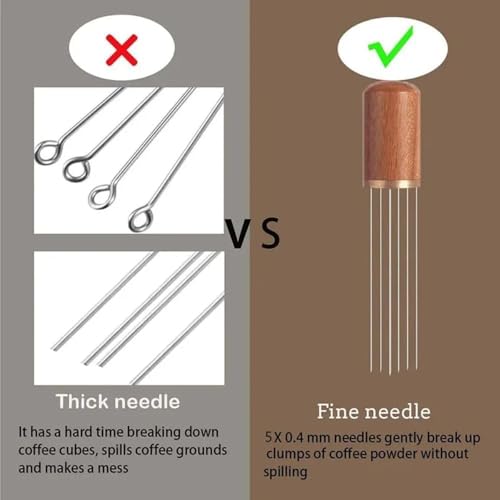 Image of Coffee Machine Accessories, 2-Piece Coffee Distribution Tool Set, Rosewood and Ebony Wooden Needles for Espresso Preparation, Barista Equipment for Home and Cafe Use