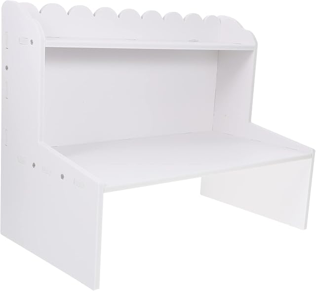 Cabilock Display Organizer Shelf Multi-layer Stand Flowerpot Kitchen Style Wooden Study Wood Vanity Room Bookcase Supplies Mini Storage for Free Tier Seasoning Tabletop White Sundries
