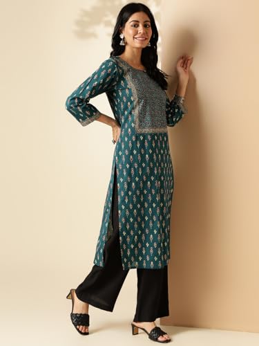 Image of Vbuyz Women's Floral Printed Straight Cotton Special wear Kurtas for Women | Cotton Kurtas for Women | A-Line Kurtas Kurtis | Designer Kurta | Kurtas for Women | Printed Kurtas