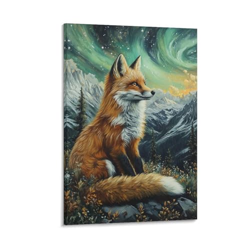Toile renard murale 30x45cm pour habiller facilement un mur vide