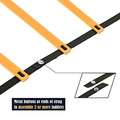 Luniquz Agility Ladder Set, 13Ft Speed Training Drill Ladder With 8 Adjustable Rungs, Plus 8 Drill Cones For Soccer,Football,Sports Training - Includes Carry Bag #TOP3