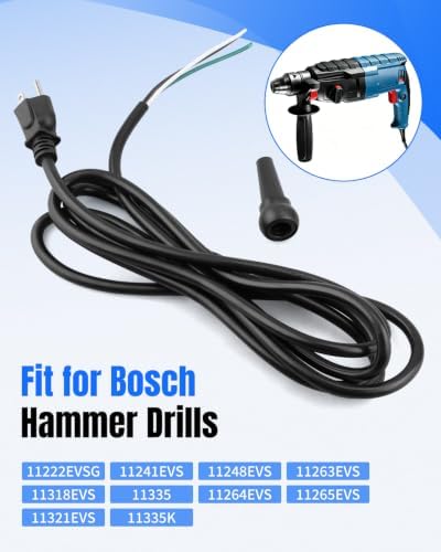 Hammer Drills Power Cord Fit for Bosch Replace 1614461035 1600703035 - 3