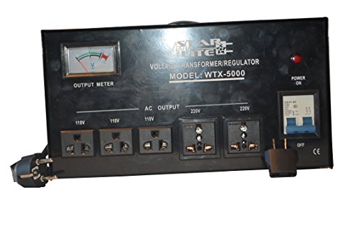 Starlite 5000 Watt Step Up/Down Voltage Converter Transformer WTX-5000, 5 Year Warranty, Fuse Protection and Automatic Voltage Regulator - Two Way Transformer - 110 to 220 V or 220 to 110 V2