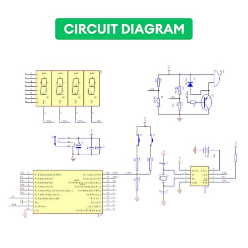 Image of DIY Digital Kit, Soldering Practice Electronics Alarm Clock Soldering Project, Transparent Case, with PCB, Digital Display, with Adjustable Brightness for Beginners & STEM Learning