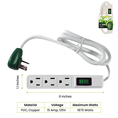 Go Green Power Inc. GG-13002MS 2.5Ft 3-Outlet Power Strip thumb #3
