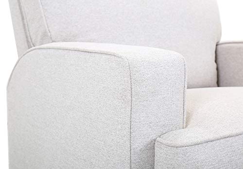 Amazon Brand – Ravenna Home Contemporary Swivel Glider Accent Chair With Storage Ottoman, 33.9"W, Cream #TOP3