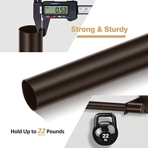Bracheng Bronze Curtain Rod, Industrial Window Curtain Rod For Wall Mount And Ceiling Mount, Window Rods For Curtains With Cylindrical Finials, 28 To 48 Inches(2.3-4 Feet) #TOP3