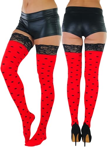 Image of ToBeInStyle Women's Fun Rainbow Harlequin Polka Dot Acrylic Socks