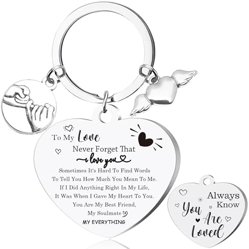 Long Distance Relationship Keychain Gift - Anniversary Couples Gift for Boyfriend Girlfriend, Romantic Keepsake for New Year