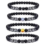 ZHUANMONI Anti-Swelling Black Obsidian Anklet, 4Pcs Magnetic Therapy Ankle Bracelet, Obsidian Beaded Bracelet For Men/Women Gifts