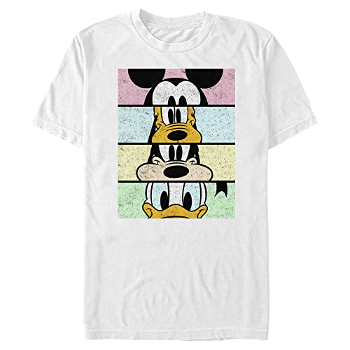 Image of Disney Men's Mickey & Friends Cropped Portraits T-Shirt, White, S