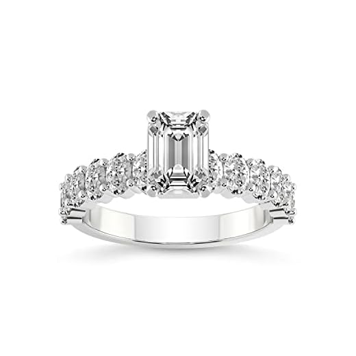 5 Carat | IGI Certified Oval Shape Lab Grown Diamond Engagement Ring | 14K Or 18K in White, Yellow Or Rose Gold | Danica Side Oval Diamond Eternity Diamond Engagement Ring | FG-VS1-VS2 Quality Friendly Diamonds
