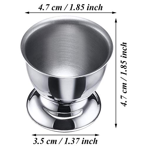 YANJINGHE 4 Stück Eierhalter Set, Eierhalter Geschirr, Eierbecher Aus Edelstahl, Eierbecher Halter, Eierbecher Eierhalter Edelstahl Soft Boiled Egg Cup Geschirr für Restaurant, Haus, Küche (Silber) – Bild 4