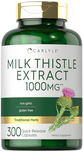 Carlyle Milk Thistle Capsules | 3000mg | 300 Count | Non-GMO Gluten Free Extract | by