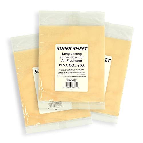 Image of Super Sheet Large (8 inchx7 inch) Under Seat Car Air Freshener, 3-PACK (Pina Colada)