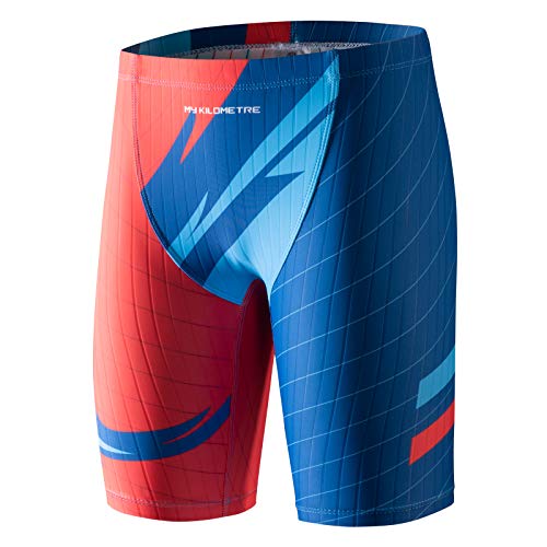Image of MY KILOMETRE Boys' Jammer Swimsuit with Drawstring Training Swimwear for Kids Endurance Boys Youth Swim Shorts Kids Swimsuit