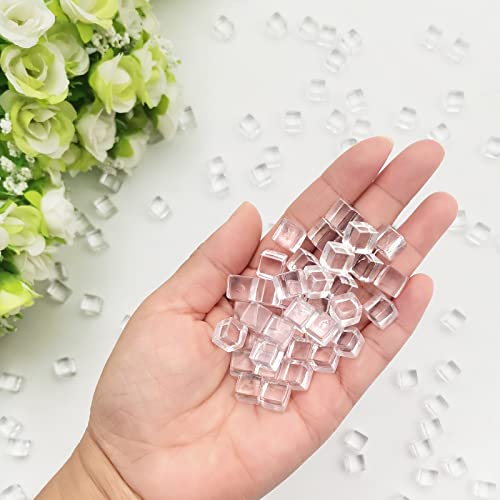 Zalaxt Fake Ice Cubes, Assorted Acrylic Ice Rocks 8 Mm, 0.98 Pound Clear Plastic Ice Cubes For Miniature Dollhouse, Fake Ice For Photo Taking, Vase Filler, Home Decoration 440G #TOP3
