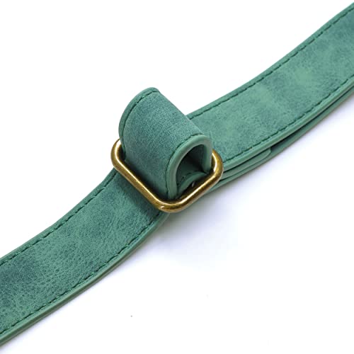 PET ARTIST Leder Hundehalsband personalisiert,gerolltes Leder Hundehalsband mit Namensschild,verstellbare und weich gepolsterte Hundehalsbänder für mittlere,kleine,große Hunde,Grün,M