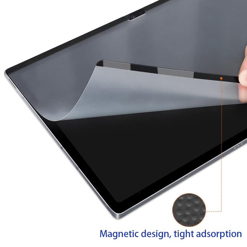 Image of Removable Magnetic Matte Paper Film Screen Protector for Samsung Galaxy Tab S7 /S8 /S9 /S9FE, Reusable Matte Surface PET Film for Writing & Drawing Like on Paper, Anti Glare+Matte Finish（11''）