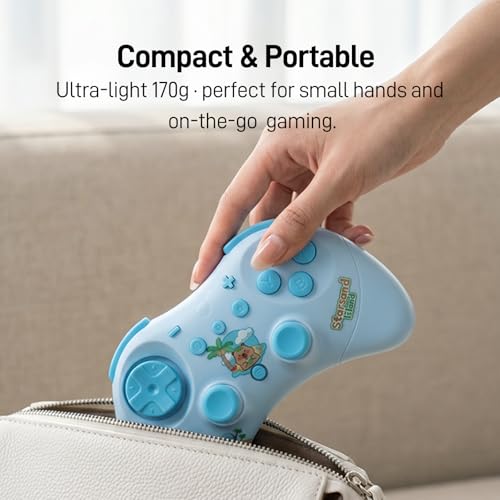 Image of GuliKit Elves 2 Bluetooth Game Controller for Switch /Switch 2 Wake-up,PC & Android, Anti-Drift Hall Effect Joysticks Gamepad,1000Hz Polling Rate, Gyro & Turbo, Compact【Starsand Island Edition】