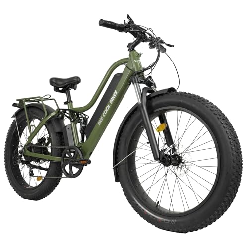 BEECOOL BEE Cool Explorer Long Range Full Suspension Electric Bike for Adults, 750W Mountain eBike, 80MI Range, 48V 21Ah Battery 26
