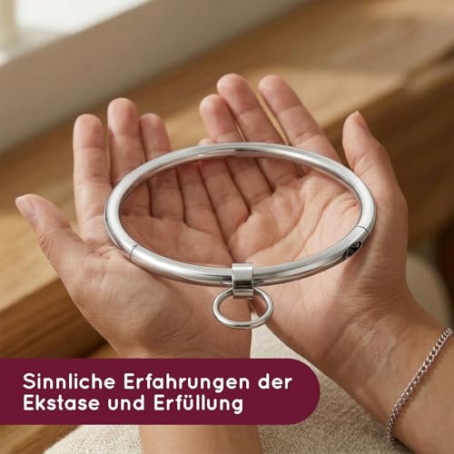 BDSM Halsband Edelstahl mit abnehmbarem O-Ring - Bondage Halsreif Unisex - Halsfessel, Sklavenhalsband, Choker für Damen & Männer - Fetisch Zubehör, Rollenspiel, Sklavenspielzeug - Größen wählbar