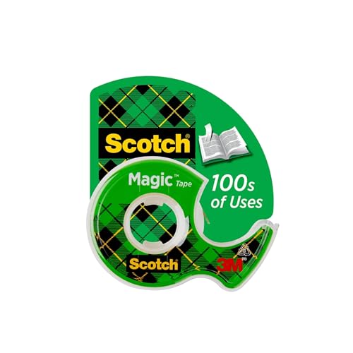 Scotch Magic Tape, 1 Roll, Numerous Applications, Invisible, Engineered for Repairing, 3/4 x 650 Inches, Dispensered (122)