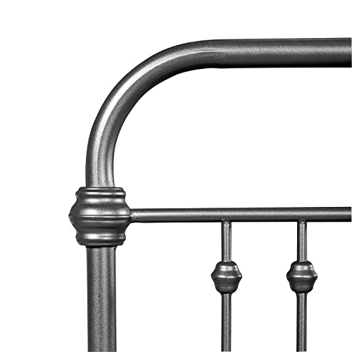 Classic Metal Platform Bed Frame Twin Size Mattress Foundation With Victorian Style Iron-Art Headboard/Footboard/Under Bed Storage,Black #TOP7