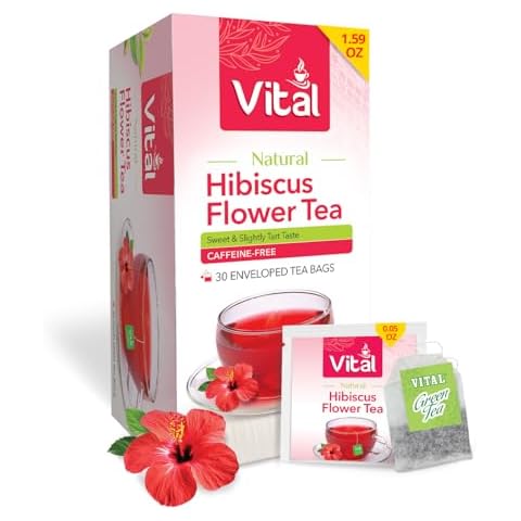 Eastern Vital Tea Hibiscus Tea 30 Teabags – Premium Hibiscus Flower Tea Bags for Refreshing Hibiscus Tea Drink – Hibiscus Tea Blend Made from Hibiscus Leaves – Perfect for Hot or Iced Raspberry Hibiscus Tea and Wellness Cover