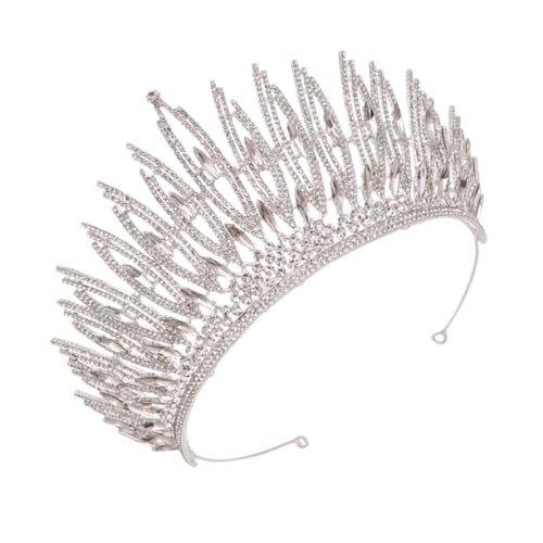 Coiffure de mariage sans douleur grâce au diadème léger en couronne baroque argentée