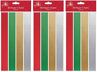 (Pack of 240) Metallic Shiny Paper Chains Peel and Seal Chains Self Adhesive Shiny Foil Paper Chains Ideal for Xmas Party Decoration and Arts and Crafts Attractive Looks and Easy To use