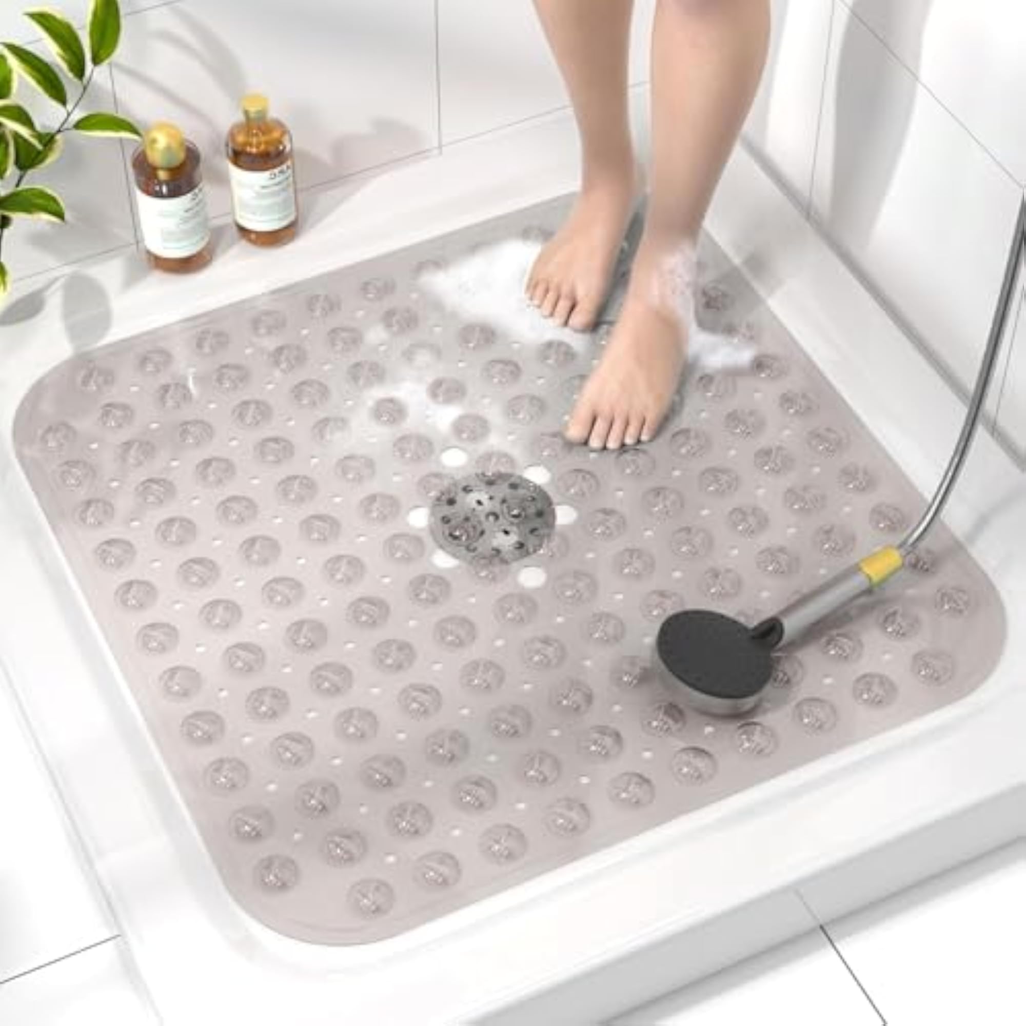 Machine Washable Bath Mat with Drain Holes