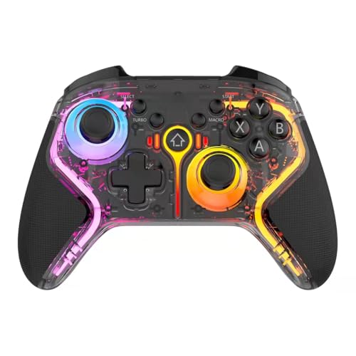 Image of Wireless RGB Gaming Controller Ergonomic Design Joysticks For Android /IOS /Tablet /PC /Switch /PS3 /PS4 | Gamepad Control For Pubg Etc. | Programmable Buttons, Dual motor force, Haptic Feedback