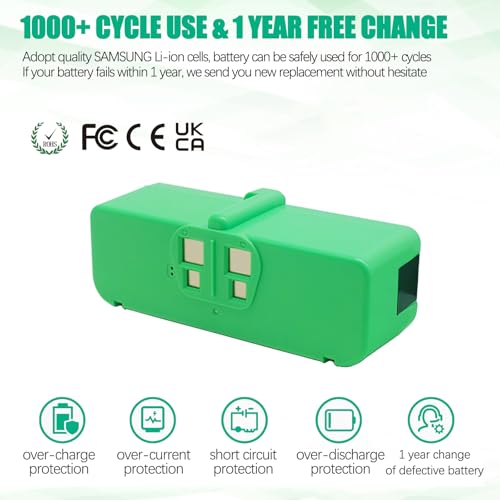Image of Upgraded 6500mAh 14.4V Battery Compatible for iRobot Roomba 500 600 700 800 900 Series Robot Vacuum Battery Roomba 960 980 981 805 860 870 890 700 710 760 790 610 620 650 671 690 500 530 550 580